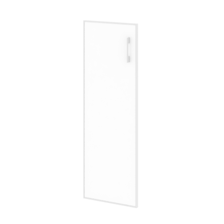 Дверь стеклянная белая левое в раме среднее Lacobel LT.S-2 R (L) White (Белый)