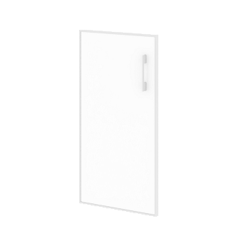 Дверь стеклянная белая левое в раме низкое Lacobel LT.S-3 R (L) White