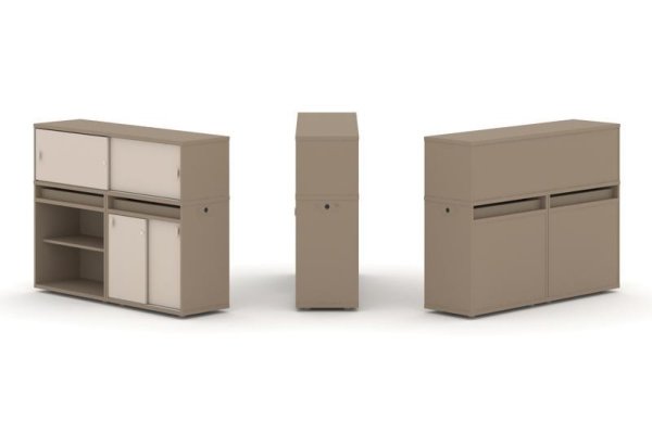 Тумба двойная + низкая надставка ES.NB.2N-10 (1500х410х1135)