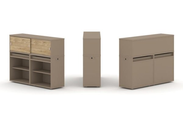 Тумба двойная + низкая надставка ES.NB.2N-2 (1500х410х1135)